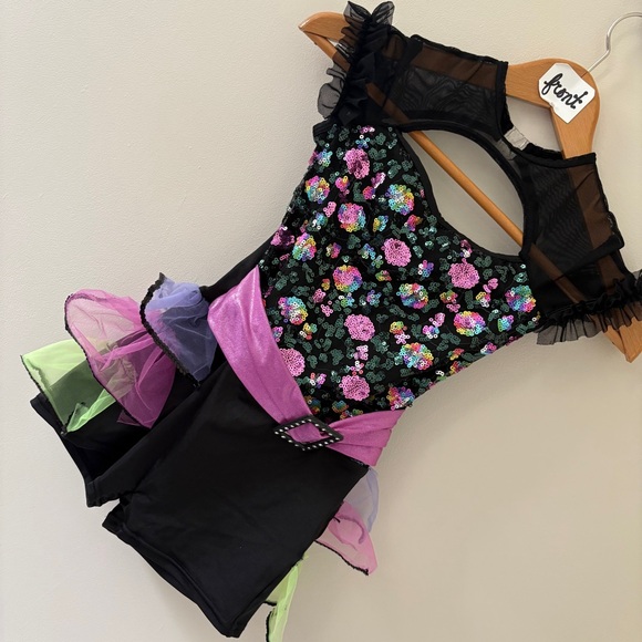 curtain call Other - Black and Pink Dance Costume with Elegant Design
